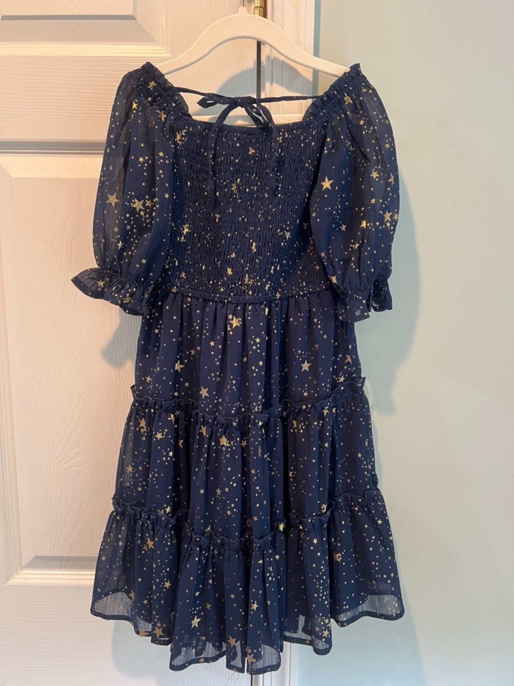 Ivy City Co Navy Dress with Gold Star Print - Picture 2 of 3